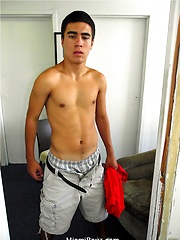 Straight latino boy jacking off