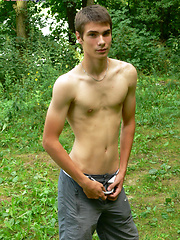 Next door boy Cam cums in the woods