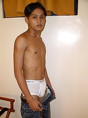 Asian twink boy stripping